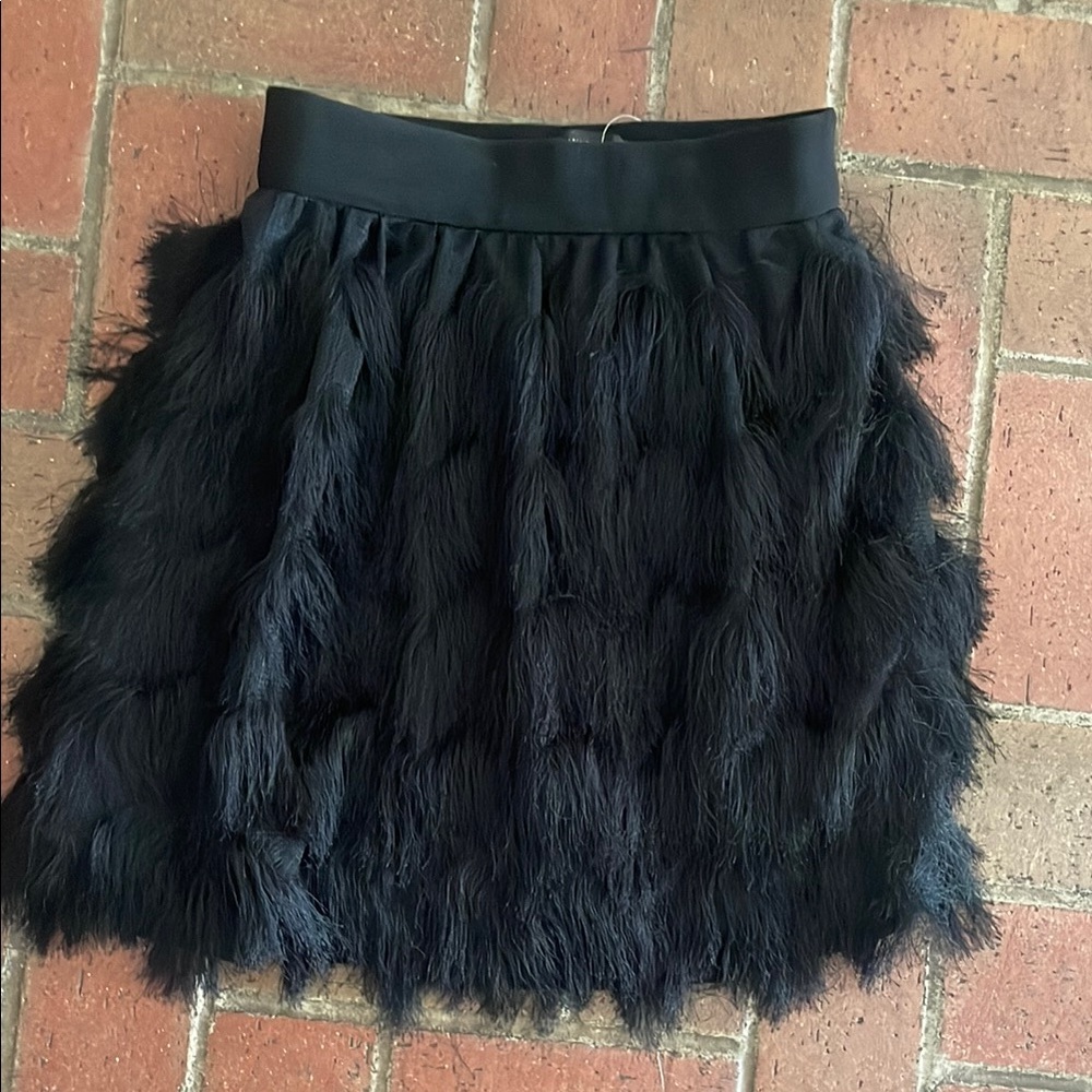 Elegant Black‎ Feathered Skirt